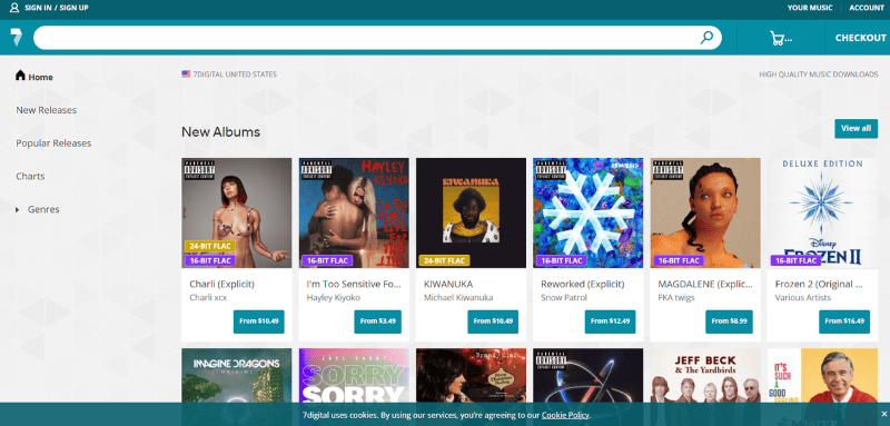 7digital lizenzierter Musikshop