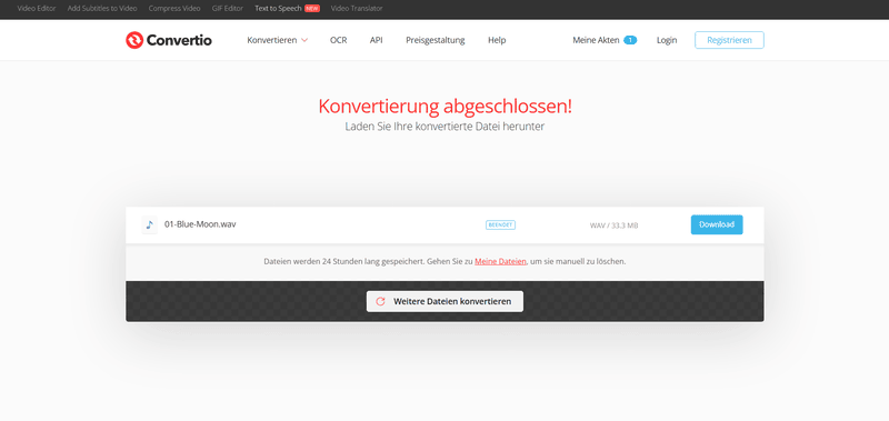 Die Umwandelung beenden