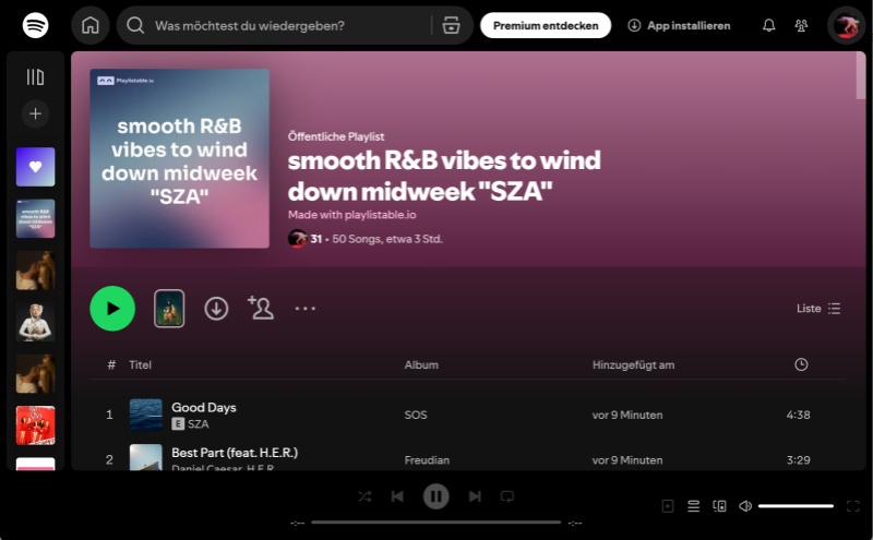 AI Playlist in Spotify finden