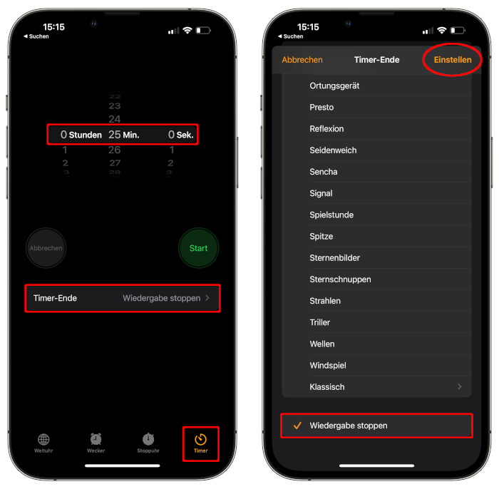 Aktion für Timer-Ende feststellen