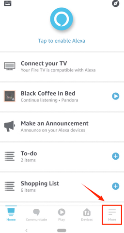 Auf den More Tab tippen