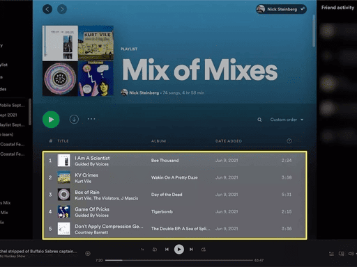 Alle Songs auszuwählen