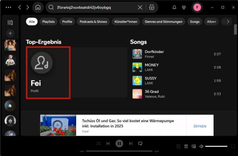 Altes Spotify Profil finden