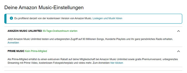 Amazon-Abonnement prüfen
