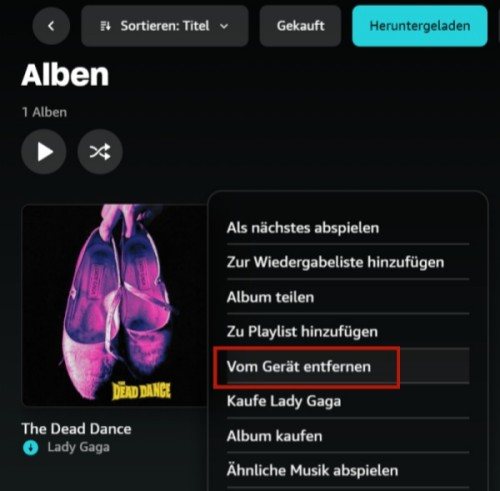 Amazon Music-Downloads entfernen