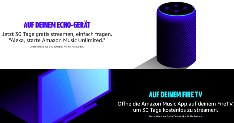 Amazon Music kostenlos streamen mit Amazon-Gerät