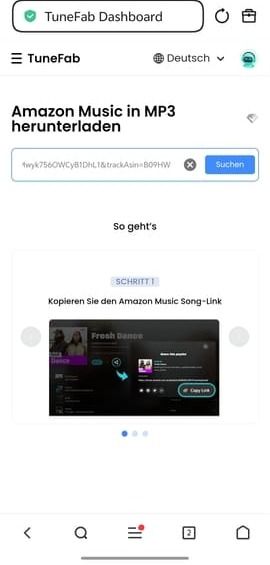 Amazon Music-Link einfügen