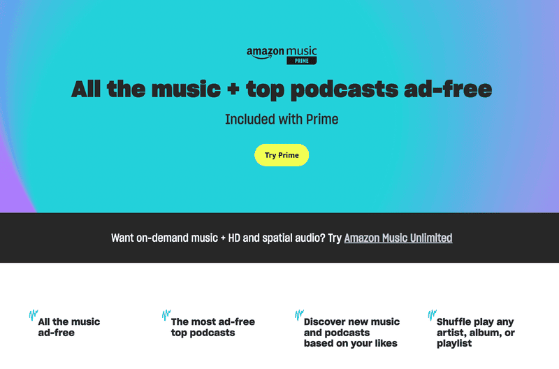 Amazon Music Prime und Amazon Music Unlimited