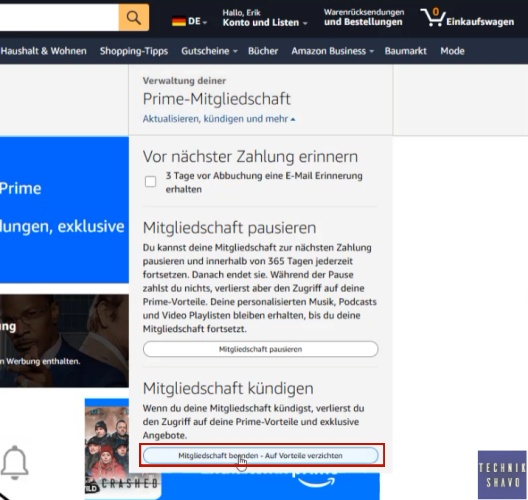 Amazon Prime-Mitgliedschaft beenden