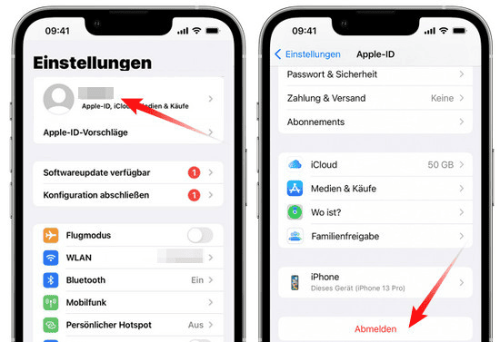Apple ID abmelden