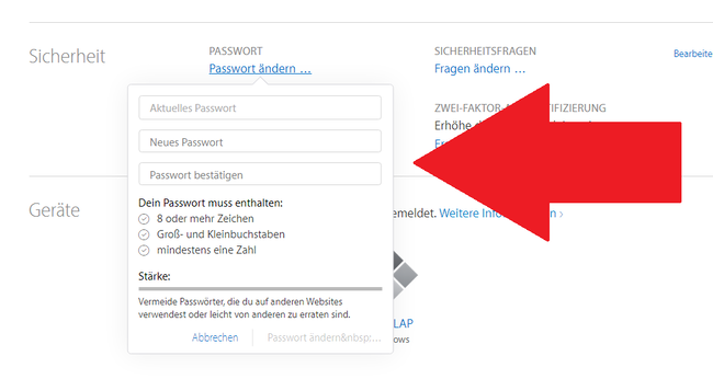 Apple ID-Passwort zurücksetzen