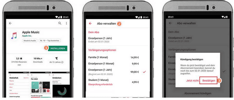 Apple Music bei Apple-Abrechnung kündigen