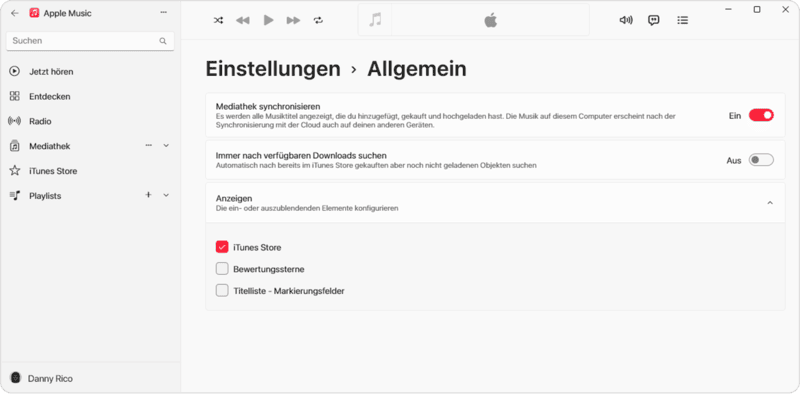 Apple Music Mediathek auf PC synchronisieren