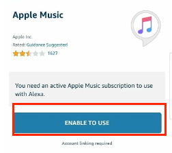 ENABLE TO USE Button tippen