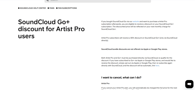 Artist Pro-Rabatt für SoundCloud Go+