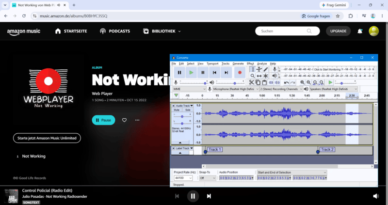 Audacity Amazon Music Recorder