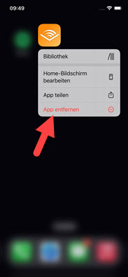 Cache der Audible-App auf dem iPhone leeren