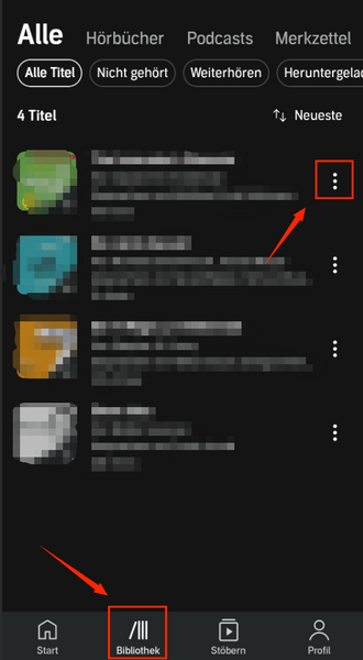Auf die drei Punkte neben dem Titel tippen