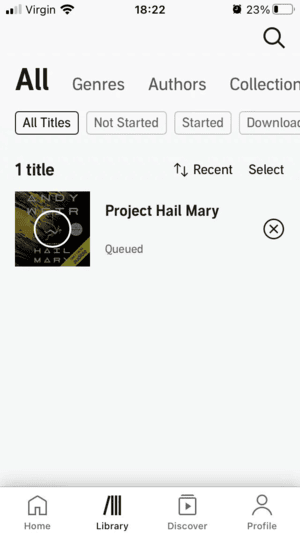 Audible-Download hängt in der Warteschlange