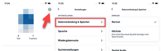 Die Downloadqualität in den Audible Einstellungen anpassen