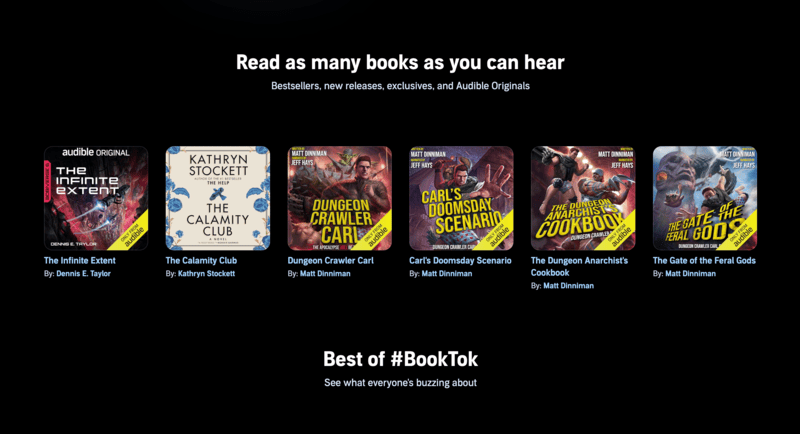Audible Hauptoberflächer