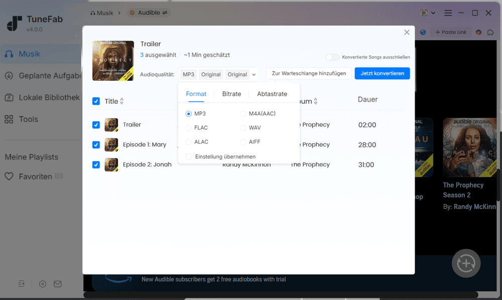 Audible in TuneFab jetzt konvertieren