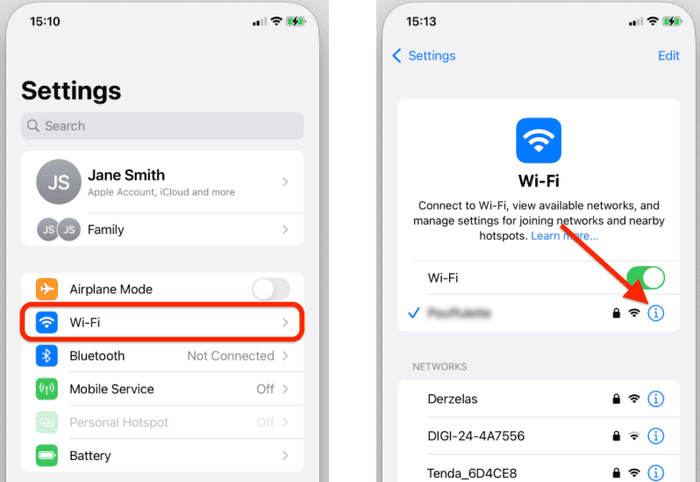 Auf das i-Symbol tippen