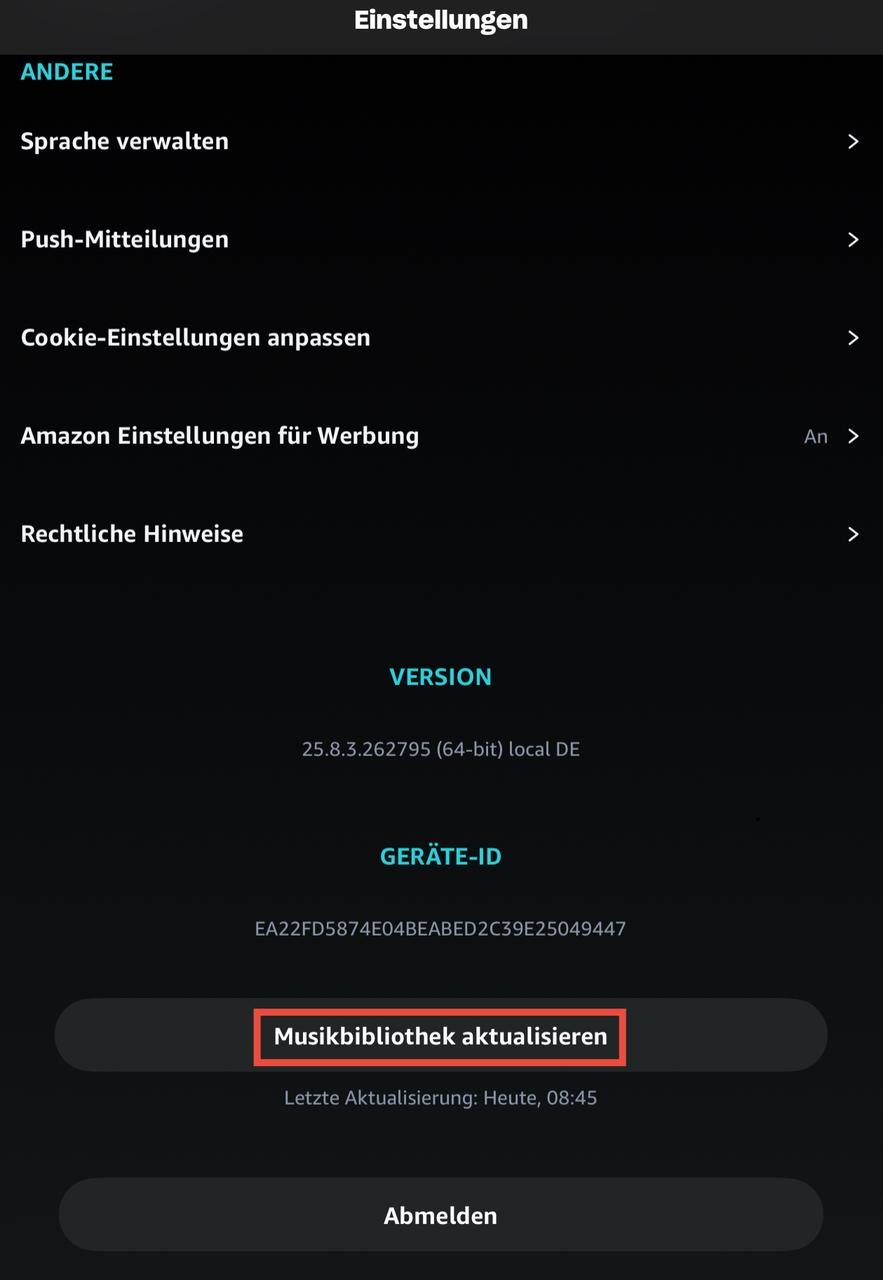 Auf iPhone Musikbibliothek aktualisieren