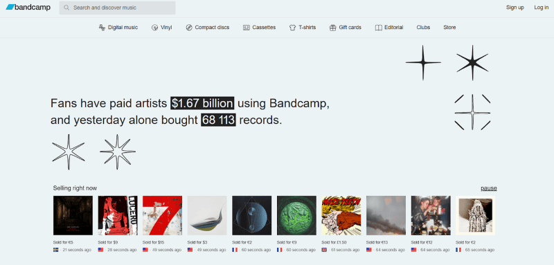 Bandcamp Direkter Künstlerverkauf