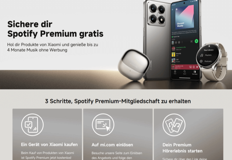 Bei Xiaomi Spotify Premium kostenlos testen