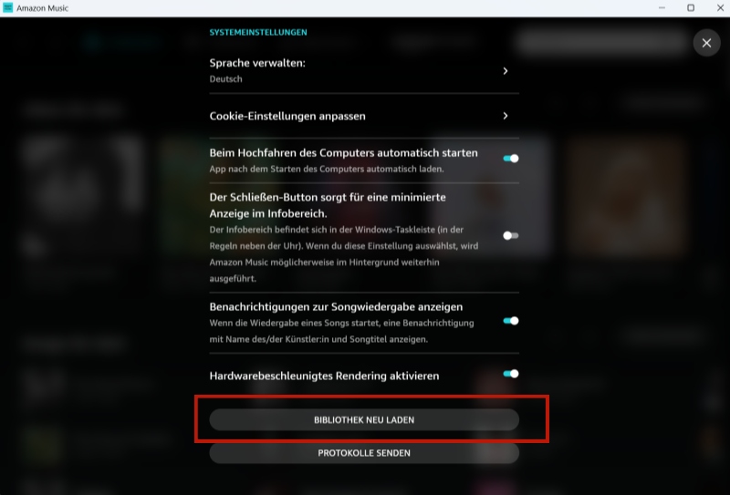Bibliothek neu laden auf PC