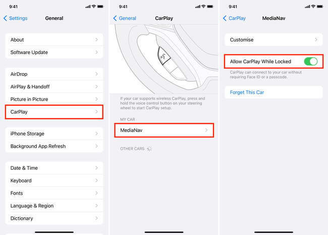 CarPlay-Verbindung zurücksetzen