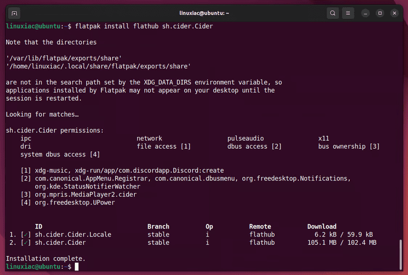 Cider herunterladen und installieren