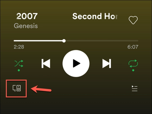 Connect-Symbol bei Spotify