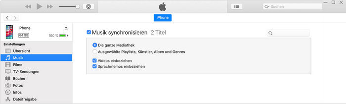 Dateien auf iPhone synchronisieren