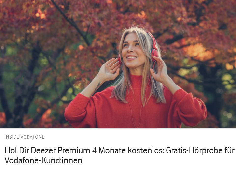 Deezer Premium für Vodafone