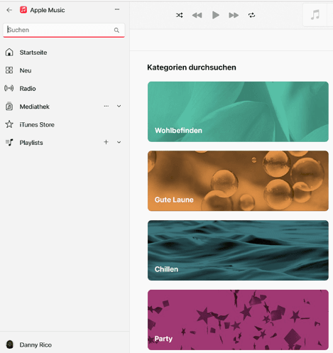 Den Song suchen bei Apple Music