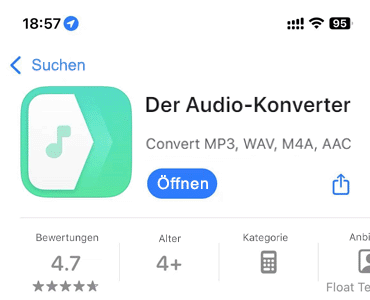 Der Audio-Konverter von iOS