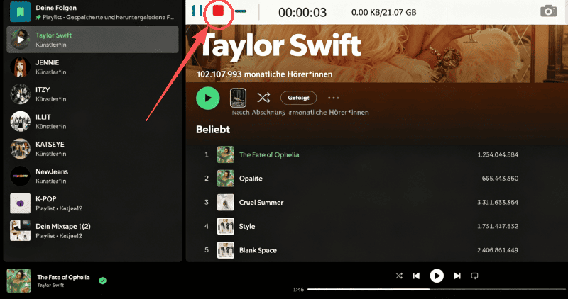 Die Aufnahme von Spotify Musik mit FonePaw beenden