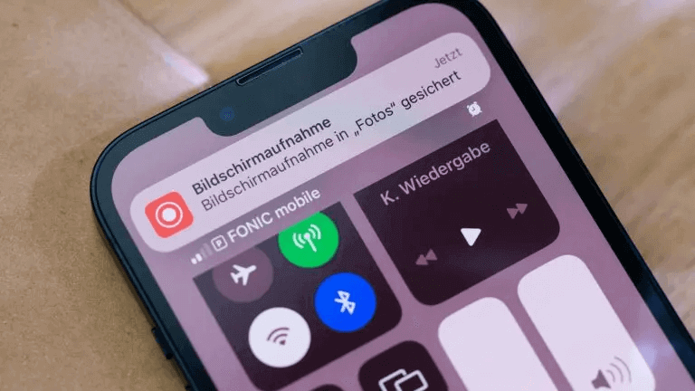 Die Aufnahme wird in der Fotos-App gespeichert