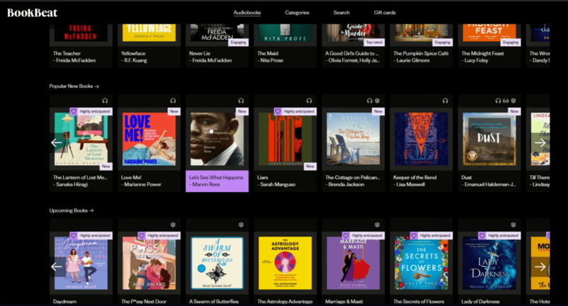 Die Hörbuchkategorien in BookBeat