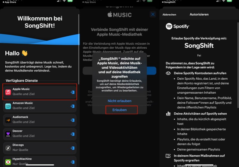 Durch Songshift Apple Music Playlists exportieren