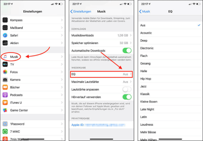 Equalizer für Apple Music einstellen