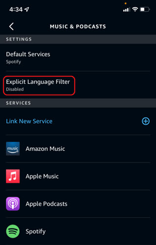 Explizit-Filter deaktiviert