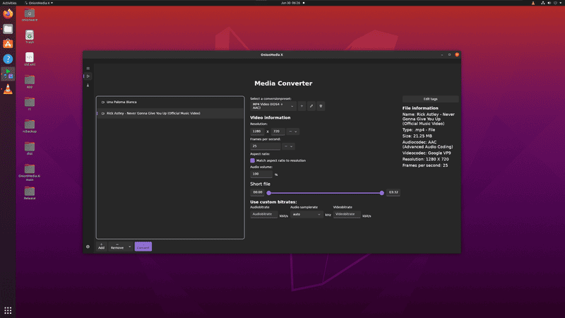 Hauptseite von OnionMedia Converter
