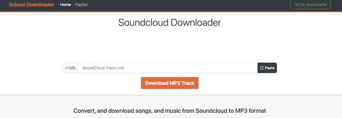 Hauptseite von Scloud Downloader online