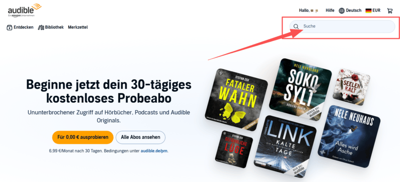 Hörbuch auf Audible suchen
