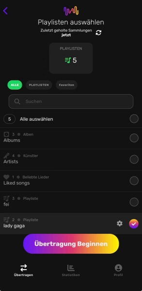 in Free Your Music Playlist von Spotify zu Tidal übertragen