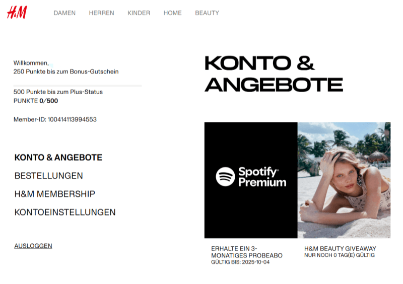 Spotify Premium in H&M kostenlos 3 Monate