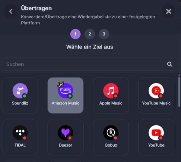 In Soundiiz Spotify Playlist zu Amazon Music übertragen